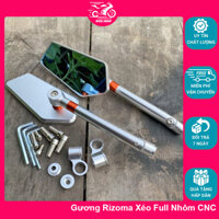 Gương Chiếu Hậu Rizoma Xéo Full Nhôm CNC - Kèm Ốc+Lục Giác-Hàng Chính Hãng