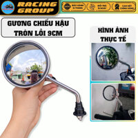 Gương Chiếu Hậu Tròn Lồi 9cm Cán Sắt Màu Bạc, Kính Chiếu Hậu Gắn Chân Kính Xe AB, SH, SH Mode, Wave,…