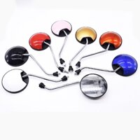 Gương chiếu hậu xe máy Xe tay ga Gương chiếu hậu 8mm Xe đạp điện Đa năng Gương tròn đầy màu sắc