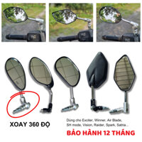 Gương Chiếu Hậu Xe Máy Xoay 360 độ Kính Chiếu Hậu Xe Máy xoay 360 độ, Kính Xe Máy Tiêu Chuẩn Cao Cấp Cho Mọi Dòng Xe