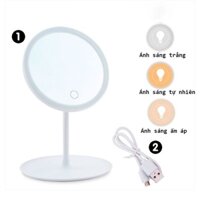 Gương dể bàn trang điểm Led cảm ung 3 chế độ ánh sáng siêu đẹp