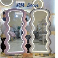 Gương Decor Hình Đám Mây Siêu Cute ⚡️HÀNG HÓT⚡️Có Led Và Không Led Phôi Gương Bỉ Cao Cấp Khung Gỗ Tự Nhiên Bọc Nỉ Hàn