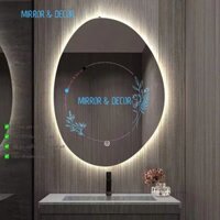 Gương Decor Hình Viên Sỏi Cuội Phôi Gương Bỉ Led Hắt Sáng, Gương Decor Phòng Tắm Phòng Ngủ Spa Gương Thiết Kế