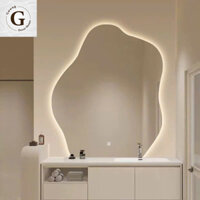Gương Decor Home Hình Hạt Đậu Đèn Led Bàn Trang Điểm,Nhà Tắm Cao Cấp Đầy Đủ Phụ Kiện
