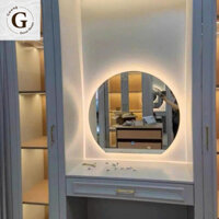 Gương Decor Home Tròn Khuyết Phòng Tắm Bàn Trang Điểm Đèn Led Cao Cấp (Đầy Đủ Phụ Kiện)