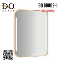 Gương đèn led hình chữ nhật bo góc viền inox Đình Quốc ĐQ 99902-1 (600x800mm)