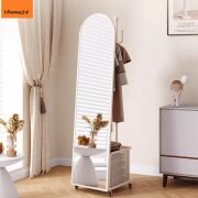 *GƯƠNG ĐỨNG TOÀN THÂN DI ĐỘNG KÈM RỔ VÀ GIÁ TREO ĐỒ GSTT293