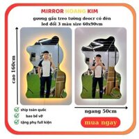 Gương gấu treo tường decor, Gương trang điểm có đèn led trang trí phòng size 60x90cm guonghoangkim.official