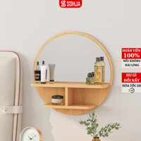 Gương gỗ treo tường kèm kệ đựng mỹ phẩm thương hiệu SOHJA - SP300