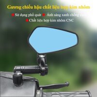 Gương gù chiếu hậu xe máy gương kiểu gắn tay lái xe máy thiết kế thời trang phù hợp cho mọi loại xe bằng nhôm