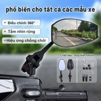 Gương Gù xe máy Khẩu trang zacro cao cấp AOS4 Napoleon gấp xoay 360 loại 1-Mặt Kính Trắng mã N1