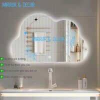 Gương Hình Đám Mây Bồng Bềnh Phôi Gương Bỉ Led Đổi 3 Màu Gương Decor Phòng Ngủ Phòng Tắm Gương Nội Thất