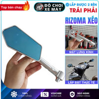 Gương Kính Chiếu Hậu Rizoma Xéo, Gương Xe Máy Nhôm CNC Loại 1 - 1 Cái Tặng Lục Giác Đủ Màu