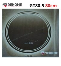 Gương led nguồn cảm ứng đồng hồ đơn nhiệt độ sấy gương Dehome GT80-5