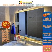 Gương led nhà tắm chữ nhật trang điểm treo tương cảm ứng thông minh  kích thước 50x70 cm - guonghoangkim mirror