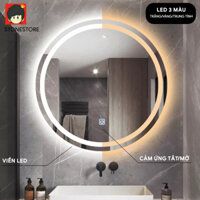 Gương LED treo tường bàn trang điểm, nhà tắm, cảm ứng tắt mở, bao bễ vỡ, LED 3 màu