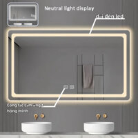 Gương LED treo tường phòng ngủ, gương LED phòng tắm chống sương mù, đèn LED chuyển đổi màn hình cảm ứng thông minh