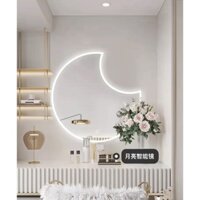 Gương mặt trăng decor treo tường led cảm ứng cao (Gương Thành Nam)