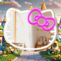 Gương Mèo Kitty ZENPULSE, Gương Treo Tường LED Neon Cartton Siêu Sáng, Anime Hoạt Hình Mèo Hình Mặt USB Nguồn Điện Có Thể Điều Chỉnh Độ Sáng Treo Tường Gương Vanity Phòng Ngủ