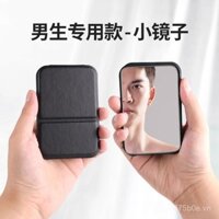 Gương mini cầm tay cho nam, nhỏ gọn và có thể gập lại, thích hợp cho ký túc xá sinh viên, bàn làm việc, đứng, cầm tay, gương trang điểm
