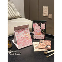 Gương nhỏ dễ thương có thể gập lại, gương trang điểm di động đứng trên bàn, đồ dùng văn phòng cho sinh viên ký túc xá