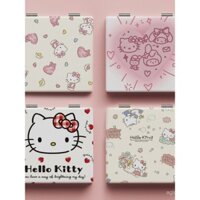 Gương nhỏ Hello Kitty phong cách Ins, gương trang điểm di động, gương mini dễ thương cho học sinh trung học cơ sở và trung học phổ thông