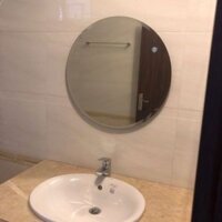 Gương Phôi Bỉ Nhập Khẩu Cao Cấp Treo Tường Tròn Phòng Tắm, Nhà Tắm Mài Vát Phi 60