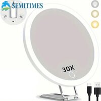 Gương phóng đại LUNAEDGE có đèn, 360° Gương trang điểm có thể điều chỉnh có đèn LED, độ phân giải cao 5 / 10 / 20 / 30x Kính lúp phát sáng 3 màu dành cho nữ