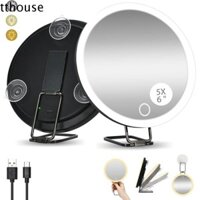 Gương phóng đại TTHOUSE có đèn, 360° Gương trang điểm LED có thể điều chỉnh, độ phân giải cao nhỏ gọn 5 / 10 / 20 / 30x Treo tường Kính lúp có đèn