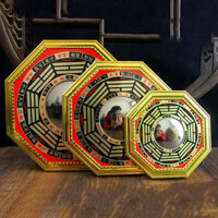 Gương phong thủy, gương bát quái viền vàng từ 10cm - 15,5cm