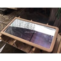 Gương soi mặt, gương trang điểm gắn tường viền gỗ thông nhập khẩu kiểu dáng vintage