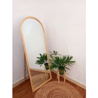 GƯƠNG SOI TOÀN THÂN giá rẻ khung gỗ thông tự nhiên kiểu hàn có chân,treo tường,170x50