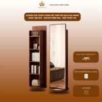 Gương Soi Toàn Thân Kết Hợp Kệ Sách Đa Năng - Xoay 360 Độ - Decor Hiện Đại - Nội Thấp VIP 88