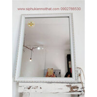GƯƠNG SOI TREO TƯỜNG KHUNG MÀU TRẮNG HỌA TIẾT VIỀN TT-035