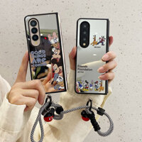 Gương Thích Hợp Cho Gương Hoạt Hình Mickey Samsung galaxyzfold6 Ốp Điện Thoại Phong Cách Mới zfold4 / zfold3 Gương Trang Điểm Fold5 Sáng Tạo Màn Hình Gấp fold4 Vòng Tay w22 Vỏ Bảo Vệ 5G Nhật Bản Hàn Quốc