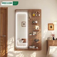 Gương toàn thân cánh trượt kèm bảng pegboard gỗ, đèn LED cao cấp thương hiệu MOCXANH