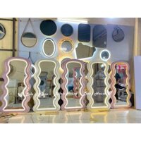 Gương Toàn Thân Decor Xinh Xắn Có Đèn Led, Gương Soi Bọc Vải Nhung Theo Yêu Cầu