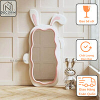 Gương Toàn Thân Hình Thỏ Vuông Bọc Nỉ Lông Nhung Cao Cấp KT 120x200cm cả tai