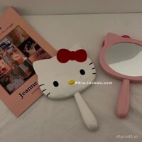 Gương trang điểm cầm tay Hello Kitty đầy đủ kim cương, nhãn dán kim cương DIY, gương kim cương sinh viên, quà tặng cho bạn thân