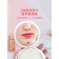 Gương trang điểm cầm tay Feisenai, gương phóng đại 2x HD, gương mini gấp gọn, gương hai mặt nhỏ