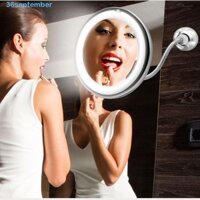 Gương Trang Điểm Để Bàn Độ Phóng Đại 10x Gắn Đèn LED Có Thể Xoay 360 Độ° Kính Lúp Xoay Tròn Chuyên Dụng Cho Phòng Tắm