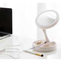 Gương Trang Điểm Để Bàn Gấp Gọn Có Đèn LED