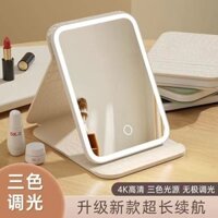 Gương trang điểm LED có đèn, bàn trang điểm gập, gương để bàn thông minh HD, gương di động cá nhân cho sinh viên ký túc xá