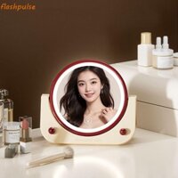 Gương trang điểm LED FLASHPULSE, Gương trang điểm treo tường 3 màu có đèn, Giá đỡ miễn phí độ phân giải cao tiện lợi 135°Xoay Treo Tường Gương Nữ
