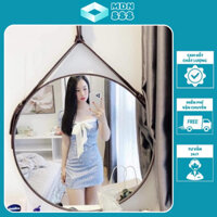 Gương Treo Tường Gương Tròn Dây Da Simili Cao Cấp Sang Trọng [ĐÓNG HỘP - FULL PHỤ KIỆN]