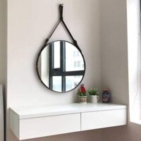 Gương tròn dây da treo tường đừơng kính 40cm