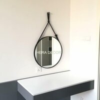 Gương Tròn Dây Da Treo Tường Nhà Tắm D50