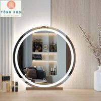 Gương tròn để bàn trang điểm có led cảm ứng cao cấp TỔNG KHO NỘI THẤT KIỂU HÀN(Tặng đế gỗ)
