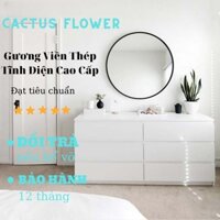 Gương tròn phôi Bỉ viền thép sơn tĩnh điện CACTUSFLOWER G04