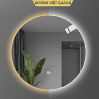 Gương Tròn Treo Tường [HẮT SÁNG-LED 3 MÀU] Cảm Ứng Tắt Mở Gương Decor Phòng Ngủ, Nhà Tắm